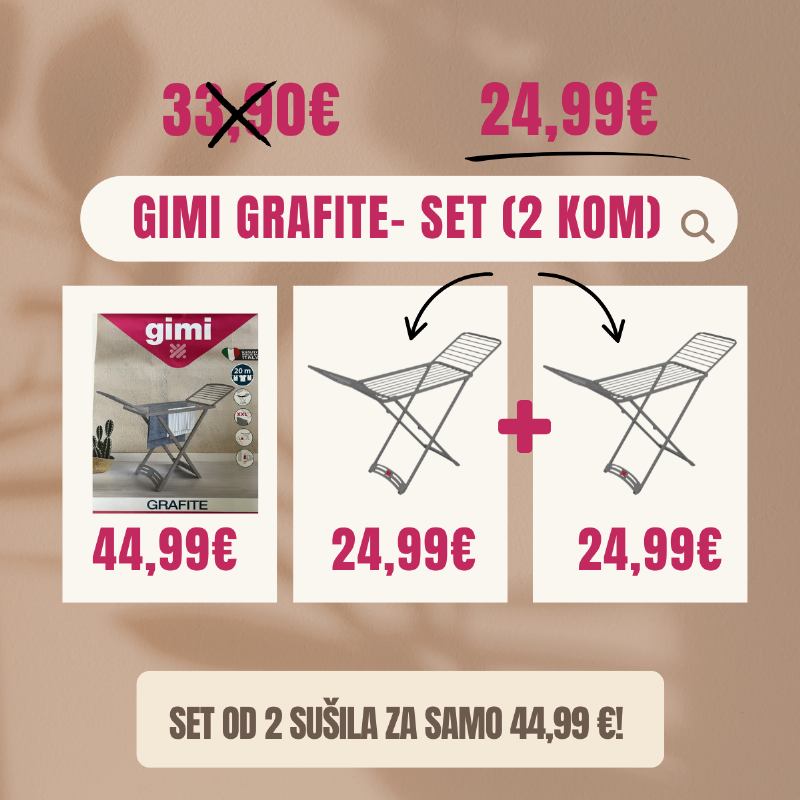 GIMI GRAFITE SUŠILA ZA RUBLJE SET - 2 KOM
