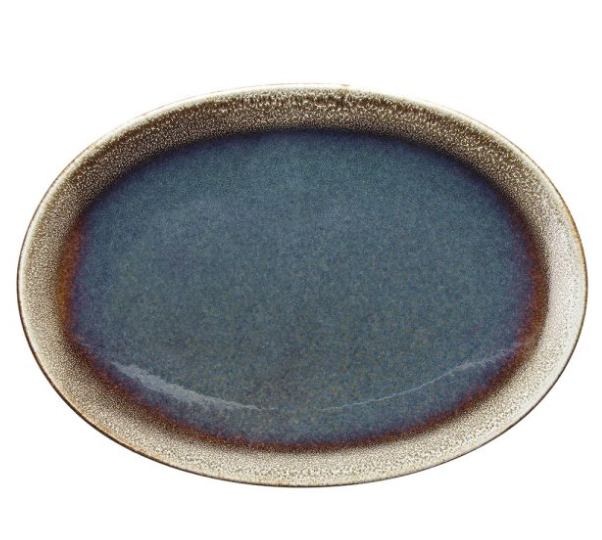 OVALNI TANJR 36 CM BLUE AND BROWN