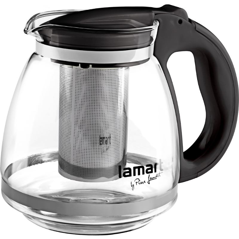 LAMART ČAJNIK STAKLENI 1,5 L CRNI