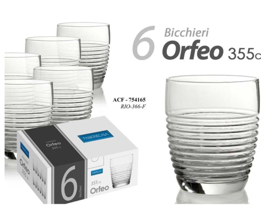 SET ČAŠA  VODA 355 ML 6/1