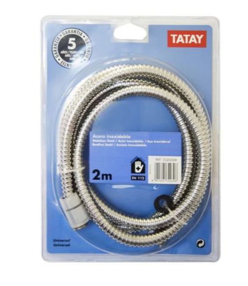 TUŠ CRIJEVO TATAY 2 M PVC KROM-BIJELO